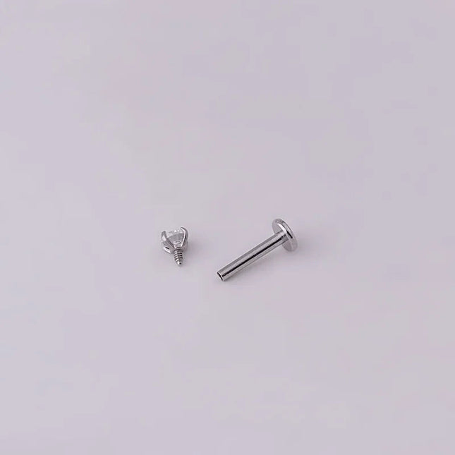 Orecchini a bottone per trago penetrante in acciaio inossidabile da 2 pezzi, orecchino per cartilagine elicoidale con labret di cristallo piccolo per gioielli per il corpo delle donne platinumshop