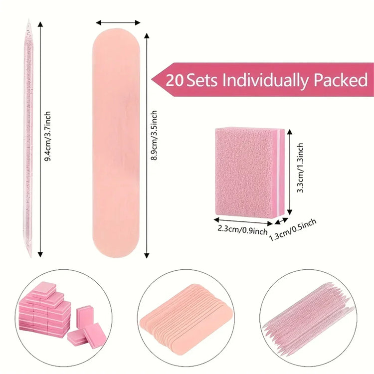 1set-30pcs Nail Care Kit: Mini Files, Buffers & Sticks - Perfect for Jewelry Polishing & Manicures