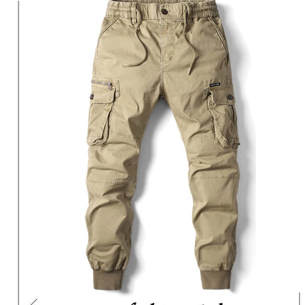 New Cotton Men Cargo Pants Khaki Casual Men Tactical Joggers Cargo Multi-Pocket Fashion Black Army Light gray Trousers Work Wear