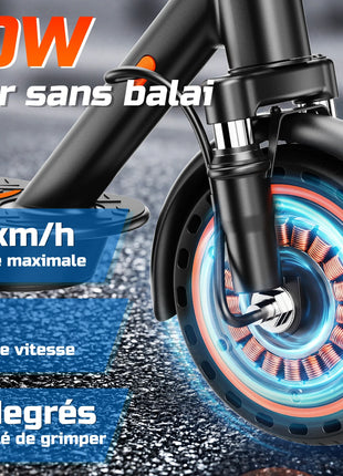 Monopattino Elettrico TODIMART T6 per Adulti, Motore 350W (Picco 500W), Batteria 36V 7.8Ah, Pneumatici Solidi a Nido d'Ape Antiesplosione da 8.5 Pollici, Connessione APP, Pieghevole