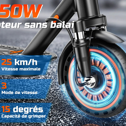 Monopattino Elettrico TODIMART T6 per Adulti, Motore 350W (Picco 500W), Batteria 36V 7.8Ah, Pneumatici Solidi a Nido d'Ape Antiesplosione da 8.5 Pollici, Connessione APP, Pieghevole