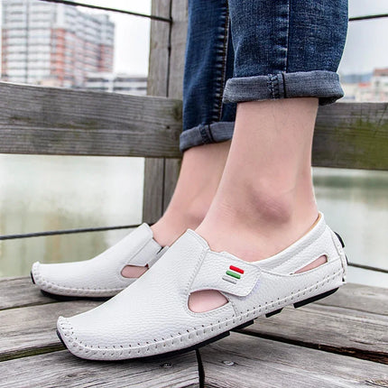 Nuovo 2023 estate scarpe in pelle traspirante uomo mocassini Casual Design di marca appartamenti da uomo fatti a mano mocassini in morbida pelle scarpe da barca
