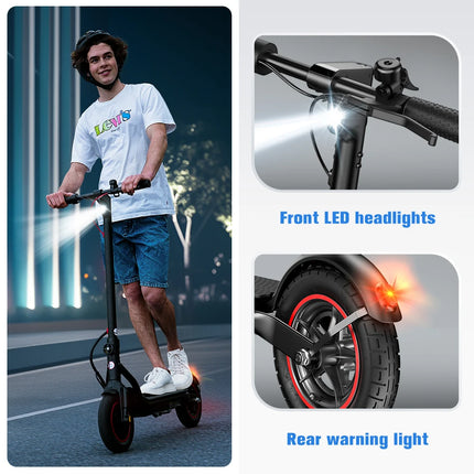Monopattino Elettrico iScooter W6 10 Pollici 500W per Adulti, E-Scooter 36V 10.5Ah, Velocità 35km/h, Supporto APP, Autonomia 30km, Monopattini Elettrici Urbani