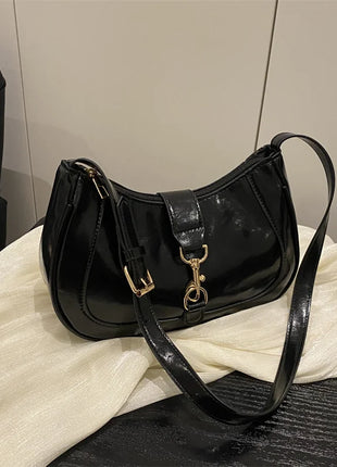 Elegante Borsa a Tracolla da Donna - Borsetta Quadrata Retrò con Chiusura a Zip, in Resistente Materiale PU