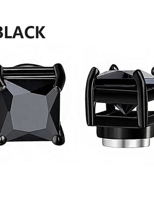 3 paia di orecchini a clip magnetici resistenti in cristallo per uomini e donne Orecchini con magnete zircone rotondo punk Gioielli non penetranti platinumshop