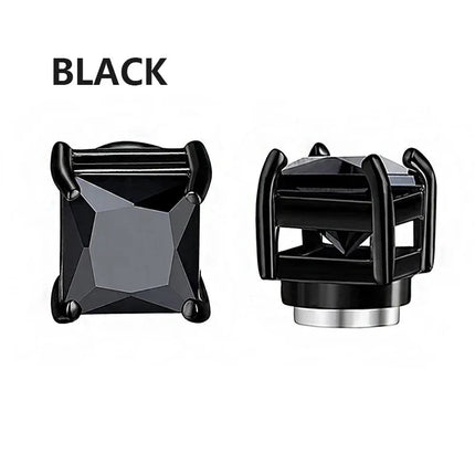 3 paia di orecchini a clip magnetici resistenti in cristallo per uomini e donne Orecchini con magnete zircone rotondo punk Gioielli non penetranti platinumshop