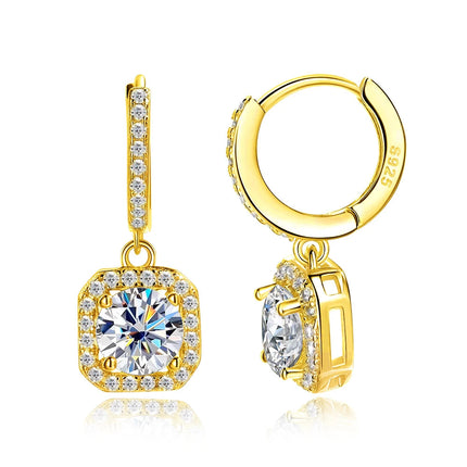 KNOBSPIN D Color Moissanite Earring 925 Sterling Sliver Plated with White Gold Earring for Women Wedding Engagement Fine Jewelry PlatiNum