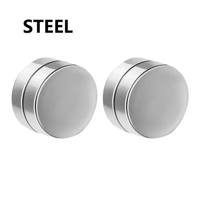1/3Pairs 6MM Crystal Magnetic No-Pierce Stainless Steel Stud Earrings for Men Punk Zircon Magnet Earrings Non Piercing Jewelry PlatiNum