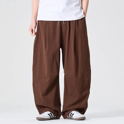 Pantaloni Casual da Uomo Primaverili in Offerta, a Vita Alta, Comodi, Stile Semplice, Tinta Unita, Vestibilità Larga, in Cotone, Gamba Dritta