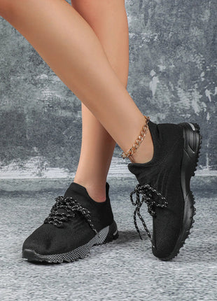 Breathable Socks Shoes Women Lightweight Knitted Casual Sneakers Non-slip Walking Footwear Outdoor Jogging Fitness Sports PlatiNum
