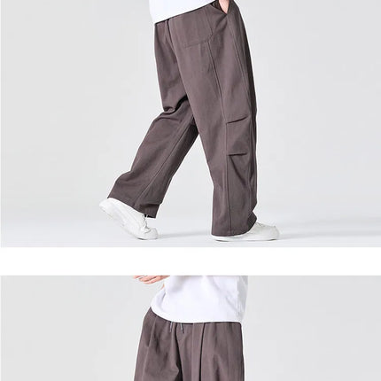 Pantaloni Casual da Uomo Primaverili in Offerta, a Vita Alta, Comodi, Stile Semplice, Tinta Unita, Vestibilità Larga, in Cotone, Gamba Dritta