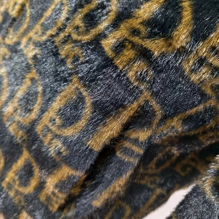 Winter Men's Lapel Imitation Fur Letter Print Warm Jacket