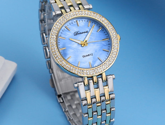 Orologio al quarzo da donna DENVOSI Orologio da polso da donna All-match con montatura di diamanti di lusso elegante e alla moda delle migliori marche platinumshop