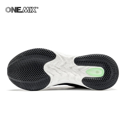 ONEMIX Scarpe da corsa nere per uomo Outdoor Donna Sneakers sportive Casual Scarpe da passeggio Viaggi Trekking Calzature da jogging PlatiNum