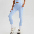 Women Gym Sports Leggings Workout Yoga Pants With Pockets High Waist Tights Fitness Pants Outdoors Running Training Trousers PlatiNum