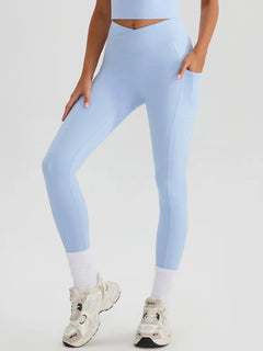 Women Gym Sports Leggings Workout Yoga Pants With Pockets High Waist Tights Fitness Pants Outdoors Running Training Trousers