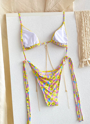 Miyouj Nuovi Bikini Stampati Costumi da bagno Donna Costume da bagno sexy Fasciatura Bikini Set 2024 Beachwear String Costumi da bagno Micro Biquinis platinumshop
