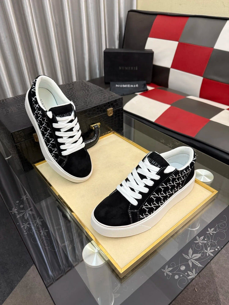 Designer Faithful Low-Top Numeris Sneakers Heightening Casual Sports White Board oes for Couples Lightweight Rubber Outsole