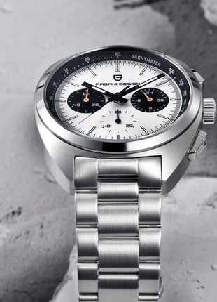 PAGANI DESIGN 2025 Nuovo Panda Dial Orologi da uomo Orologio al quarzo di lusso per uomo Giappone VK63 Cronografo sportivo Orologio da polso in vetro zaffiro