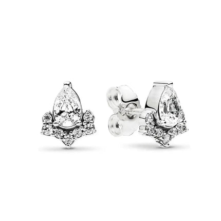 2025 Orecchini a cerchio in cristallo per le donne Orecchini gioielli Farfalla rosa Bule Moon Star Orecchini originali in argento sterling 925 platinumshop