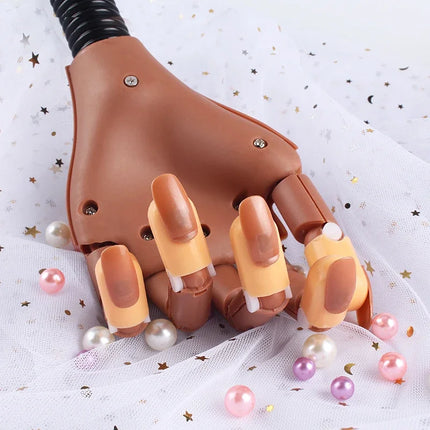 Nail Art Practice Hand Manicure Practice Finger Acrylic Nail Tips with 100pcs Fake Nails Nail Training Equipment Tools 2028