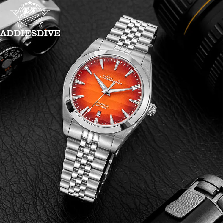 ADDIESDVIE Men Watch Desert Texture BGW9 Super Luminous 316L Steel 20Bar Diving AD2540 8215 Movement Mechanical Automatic Watch