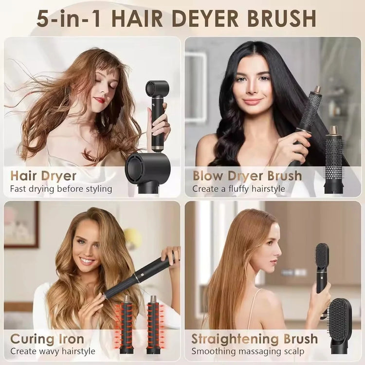 5 in 1 Professional Hair Dryer Straightener Hair Curler 1000W Electric Comb Hair Dryer Brush Hot Hair Volume Curlers Hair Style Set