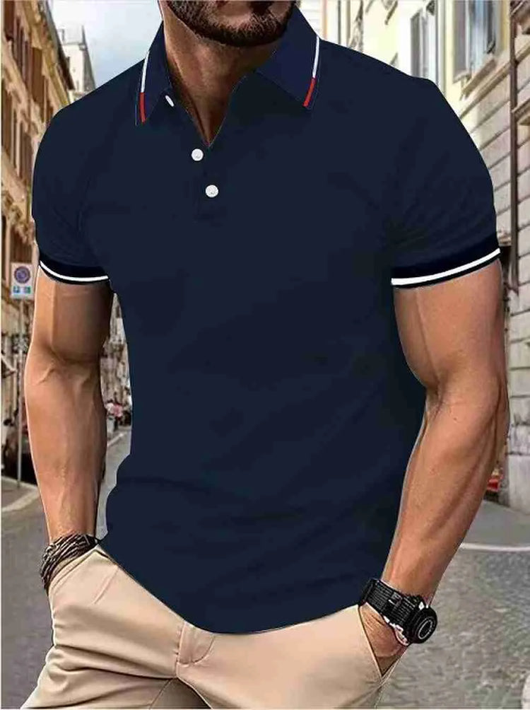 Top a maniche corte da uomo T-shirt casual quotidiana a maniche corte con risvolto casual a maniche corte T-shirt casual da uomo