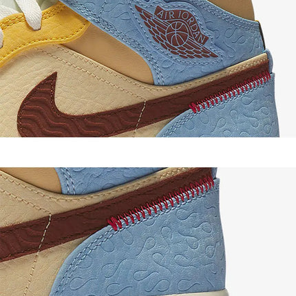 Scarpe da basket alte da uomo Nike Genuine Jordan 1 Mid AJ1 CU2803-200 platinumshop