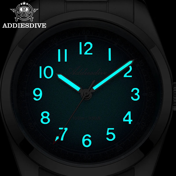 ADDIESDIVE Premium Men's Quartz Watch Super Luminous Sapphire Glass 100M Waterproof Stainless Steel Elegant Luxury Wristwatches