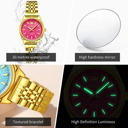 Orologio OLEVS 3703 da donna, elegante orologio al quarzo da donna, marca di alta gamma, impermeabile, luminoso, con calendario, orologio da polso di lusso per signora. platinumshop