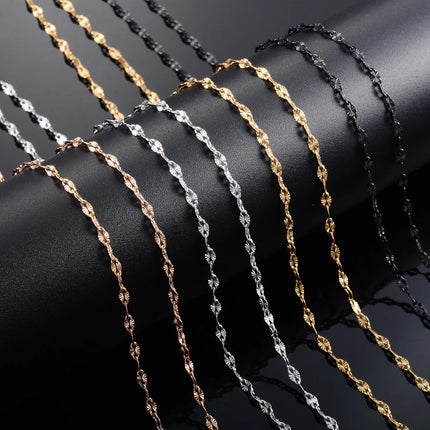 Yadreva Catena con labbra in rilievo Collana sottile in acciaio inossidabile da 2,5 mm Accessori per gioielli impermeabili con maglie fatte a mano PlatiNum