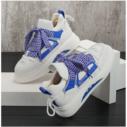 High top White Sneakers Best selling Mens Sneakers With Anti slip Wear resistant Properties Increasing Height by 6 Centimeters