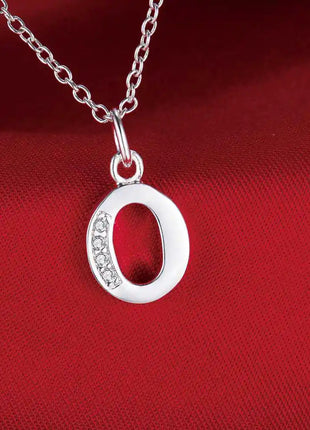26 Letters 925 Sterling Silver Necklace Pendant Zircon For Women Exquisite Student Girlfriend Jewelry Accessories Wedding Gift PlatiNum