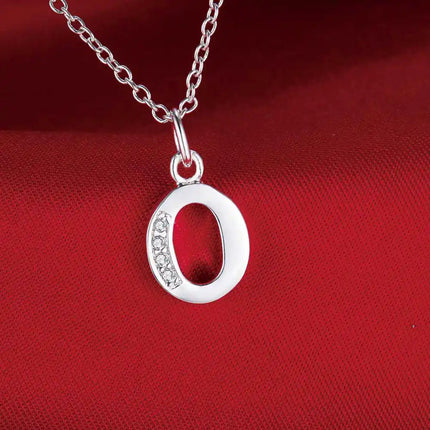 26 Letters 925 Sterling Silver Necklace Pendant Zircon For Women Exquisite Student Girlfriend Jewelry Accessories Wedding Gift PlatiNum