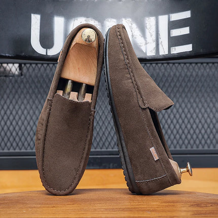 Scarpe Slip-On Artigianali in Vera Pelle per Uomo - Mocassini Casual Formali Traspiranti e Comodi con Suola in Gomma