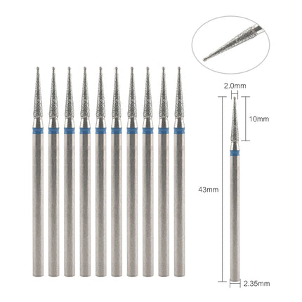 10Pcs Diamond Milling Cutter For Manicure Electric Nail Drill Bits Accessory Pedicure Machine Nail File Gel Remover Tool