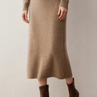 Women's 100% Cashmere Skirts Office Lady Autumn Winter Basic Fit Knitted High Waist Straight Skirt Graceful Long Warm Soft Dress PlatiNum