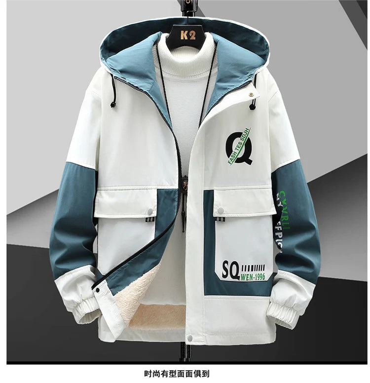 Winter Outfits Men Thick Warm Tracksuit Set Men Fashion Clothing SportswearJacket Pants 2 Piece Fleece Lined Sets