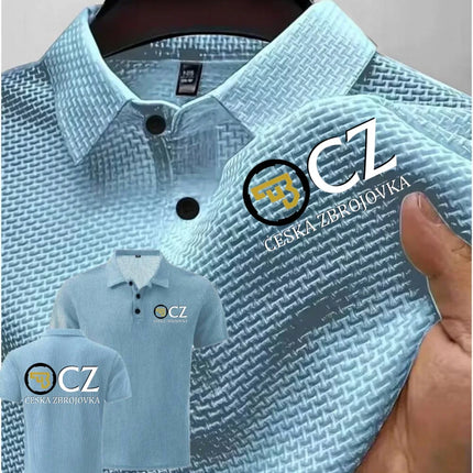 Summer New Men's POLO T-Shirt CZ Ceska Zbrojovka Firearms High End Ice Silk Men's Short-Sleeved Top Shirt Collar