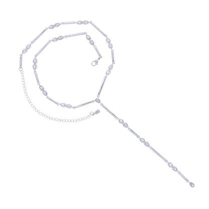 Barra geometrica a goccia Cubic Zirconia CZ Catena a maglie Lunga Y Lariat Collana di moda donna sexy 2026 Nuovo arrivato