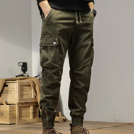 2023 New Multi-Pockets Spring Summer Cargo Pants Men Streetwear Zipper Leg Skinny Work Joggers Cotton Casual Tactical Trousers