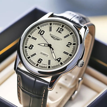 Orologio da polso da uomo delle migliori marche Orologio da uomo impermeabile da lavoro di lusso per uomo Orologio al quarzo Orologi da uomo in pelle reloj + scatola regalo da uomo platinumshop