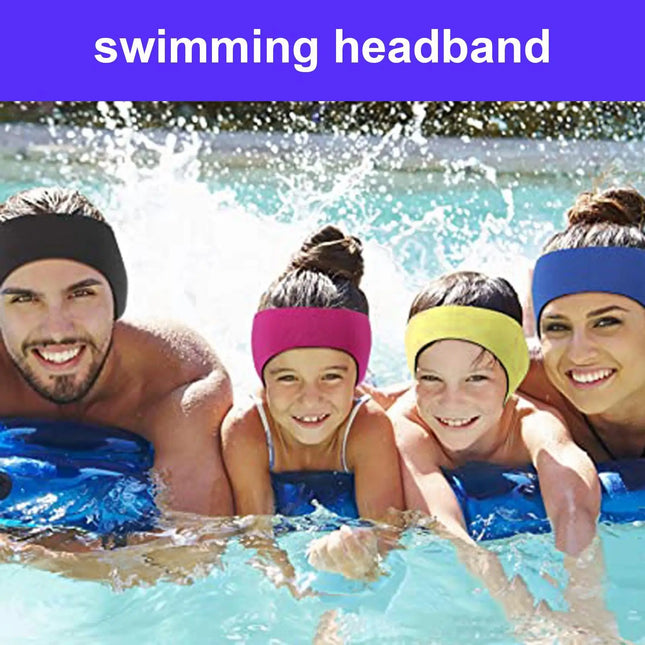 Kids and Adults Swimming Headband, Adjustable Waterproof Ear Band for Swimming and Diving, Ear Protection