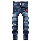 2025 Men's Ripped Jeans Luxury Brand Light Blue Holes Long Trousers Quality Male Fashion Stretch Slim Pants Men Skinny Jeans PlatiNum