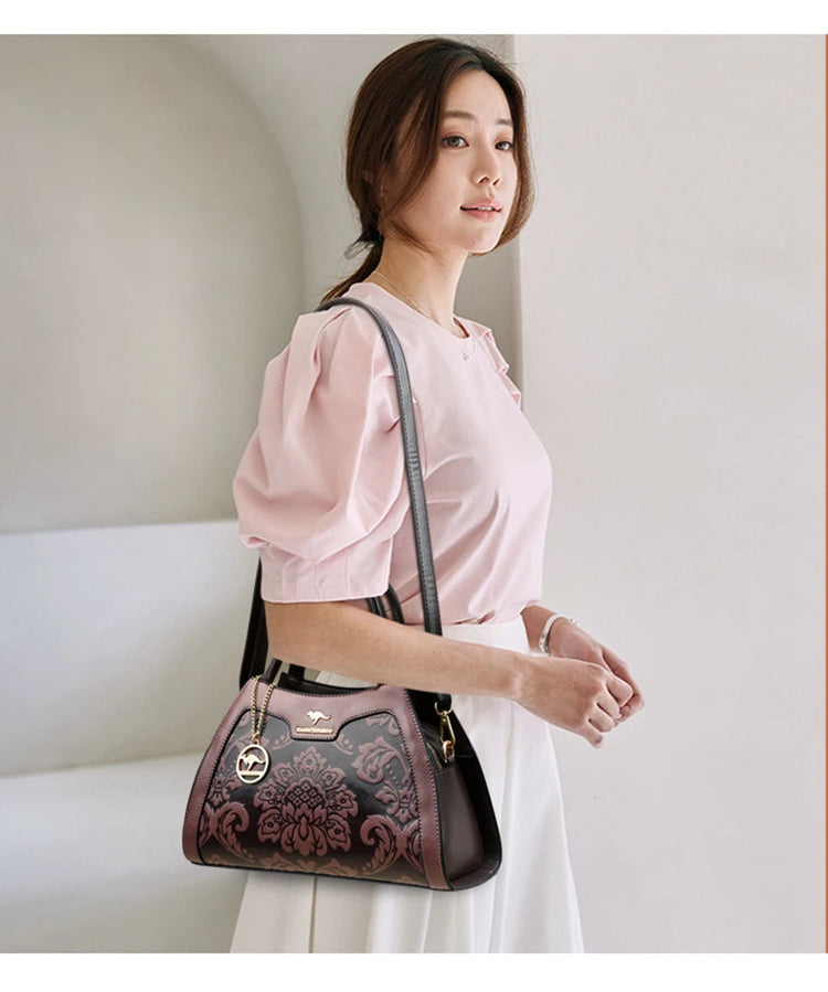 New Women Bag Luxury Designer Cowhide Handbags for Women Famous Brands Crossbody bag for Women Leather Shoulder Bags Sac a main PlatiNum