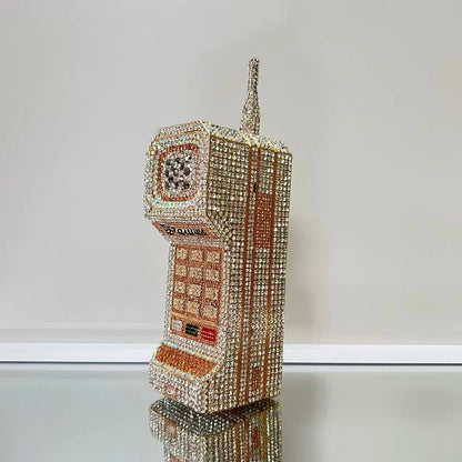 XIYUAN 2025 Cristalli a forma di cellulare Borse da sera Donna Splendidi strass bling Pochette Borse di classe Borsa per festa di nozze