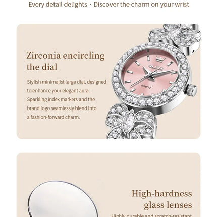 OLEVS 5887 Orologi da donna Elegante orologio al quarzo originale Orologi luminosi impermeabili per regalo donna Cinturino con diamanti Reloj Mujer platinumshop