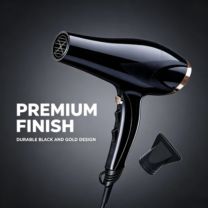 Professional Negative Ions Hair Dryer 2200W 100‑240V Multi Speed Temperature Control Blow Dryer With Concentrator Nozzle For Salon Home Use