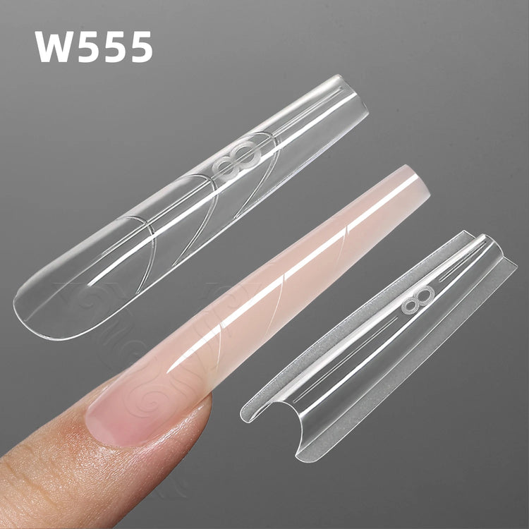 YOKEFELLOW Sandwich Dual Nail Forms 240pcs 15size Extensions-Dual Forms Coffin Almond Nail Forms Top Mold Bottom Mold Nail Extension Tools for Beginners